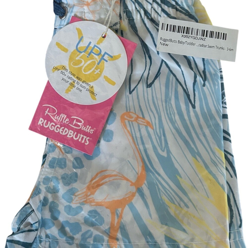 Ruffle Butts Rugged Butts Baby Swim Trunks NWT 3-6m